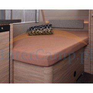 Prześcieradło 137 x 195 (110 / 90) cm na łóżko francuskie w przyczepie kempingowej, macciato