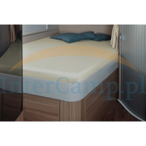 Prześcieradło 142 x 195 (158 / 42) cm do francuskiego łóżka w kamperze, piaskowe