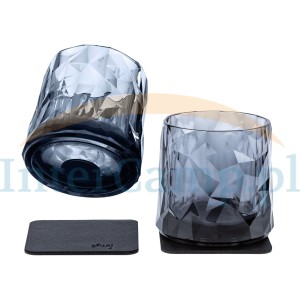 Plastikowe szklanki magnetyczne TUMBLER - szare, Silwy