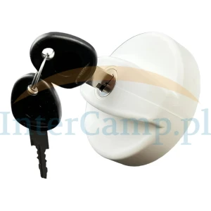 Korek wlewu wody biały z kluczem i wkładką kampera przyczepy