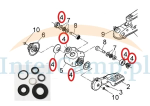 Uszczelki pierścienie zaczepu AL-KO AKS 1300 ALKO stabilizatora