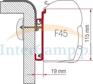 Adapter markizy Fiamma F45 F70 Rapido 350cm 3,5m długi