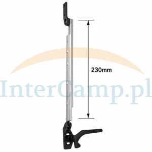 Podnośnik wspornik siłownik szyby okna Polyplastic lewy 230mm do przyczepy