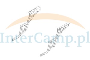 Mechanizm nożycowy stopnia wejściowego Thule Double Step 12V aluminium lewy