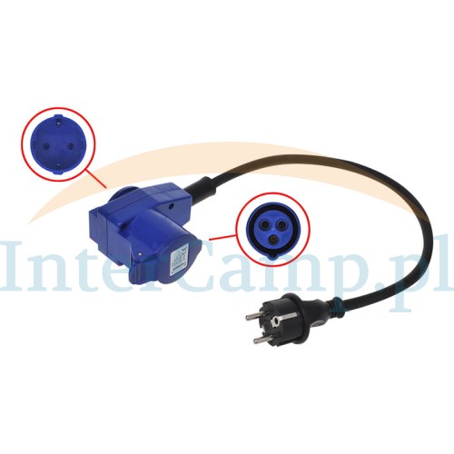adapter CEE złącze kątowe z gniazdem 230V kabel