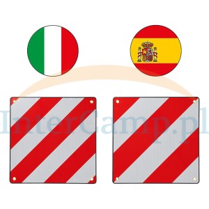 Tablica ostrzegawcza na bagażnik Włochy Hiszpania ALU