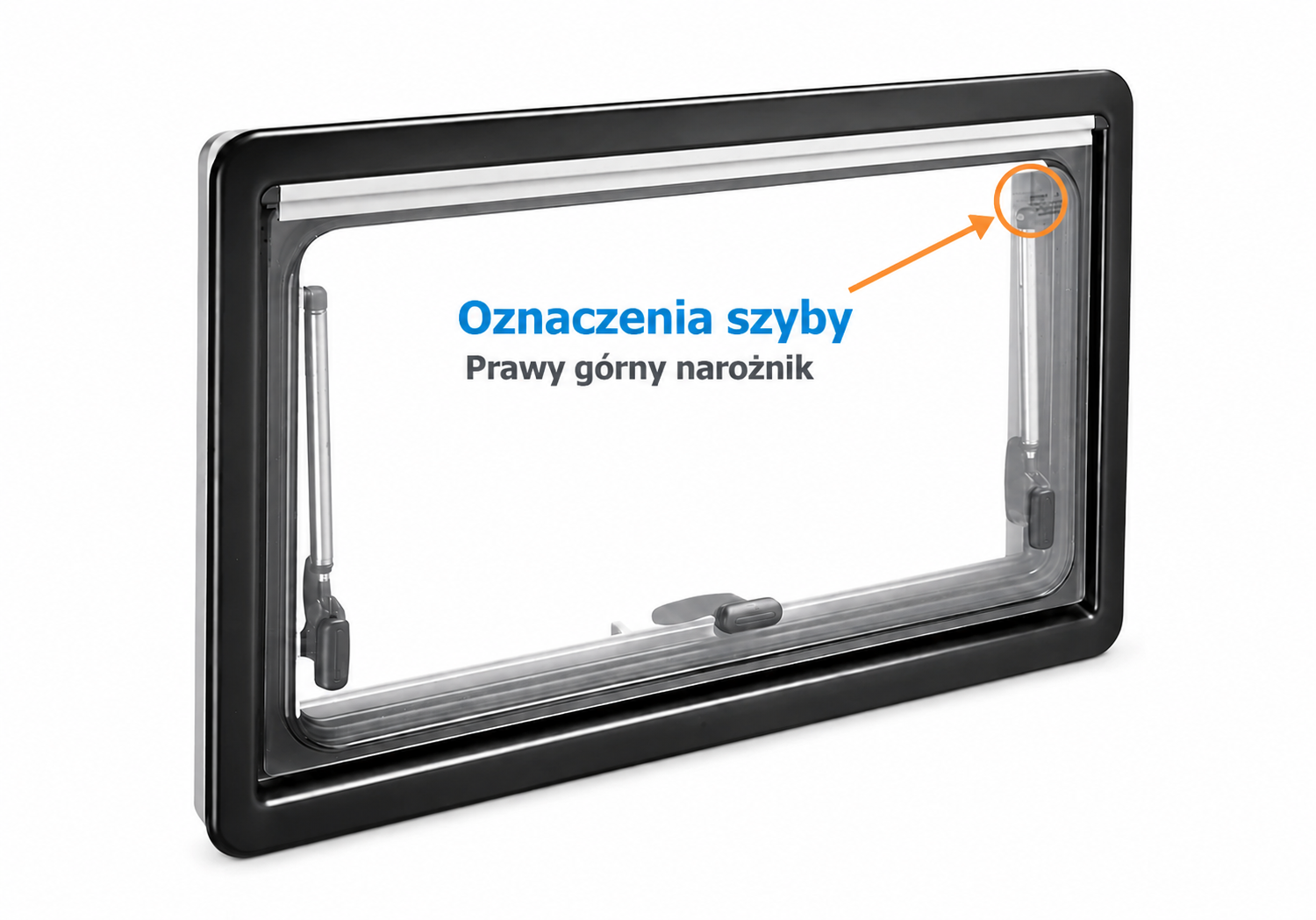 Miejsce oznaczeń na szybie Dometic Seitz S4